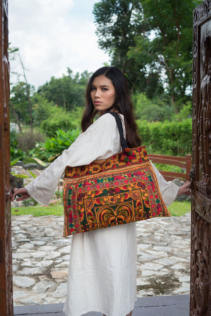 Hmong Hill Tribe Embroidered Tote Large Size