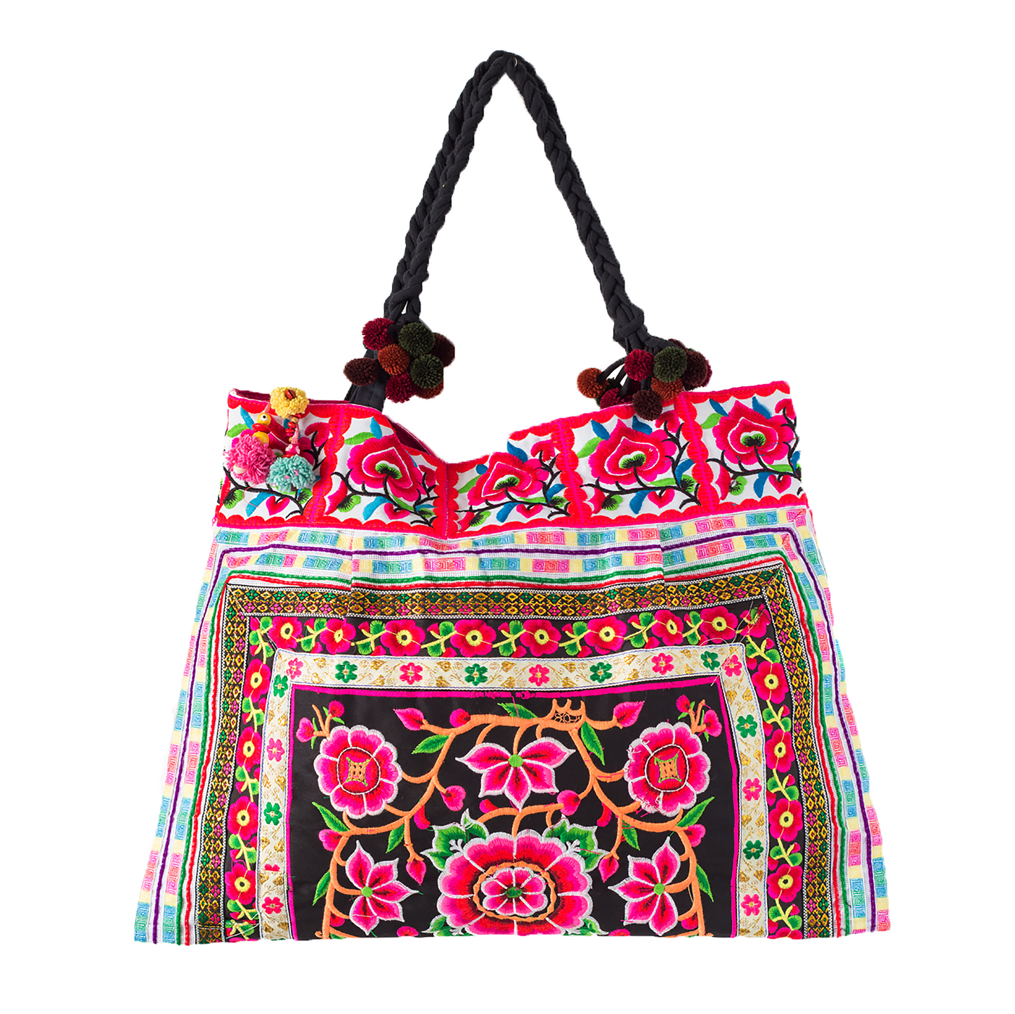 Hmong Hill Tribe Embroidered Tote Large Size