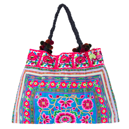 Hmong Hill Tribe Embroidered Tote Large Size