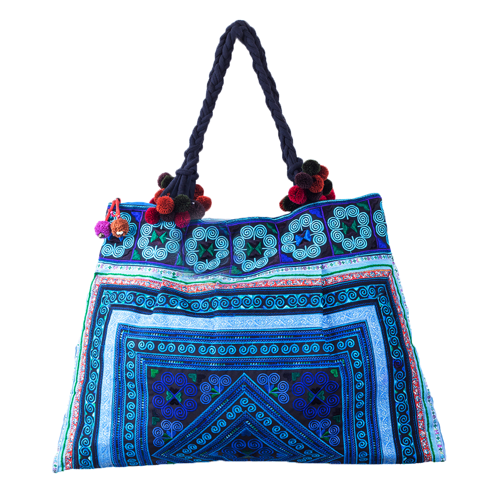 Hmong Hill Tribe Embroidered Tote Large Size