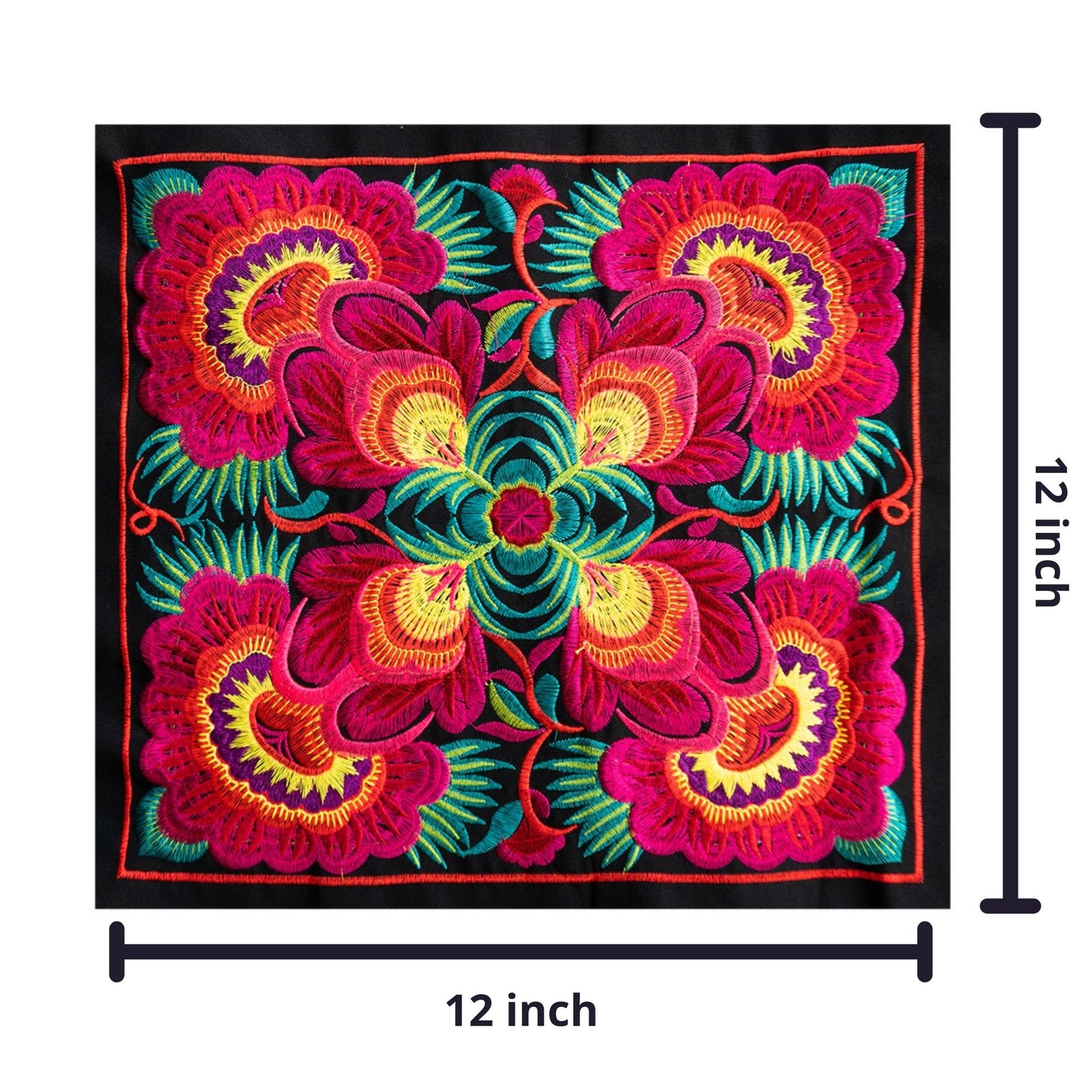 Flower Hmong Embroidered Fabric