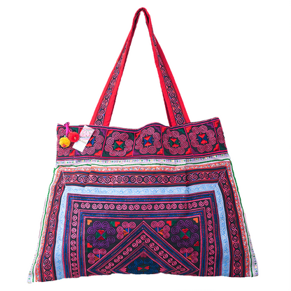 Hmong Embroidered Tote Bag Large Size