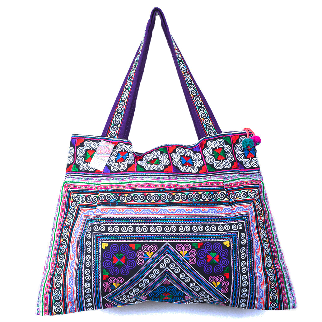 Hmong Embroidered Tote Bag Large Size