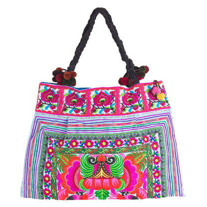 Hmong Hill Tribe Embroidered Tote Large Size