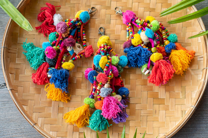 Boho Chic Tassel Pompoms for Handbags