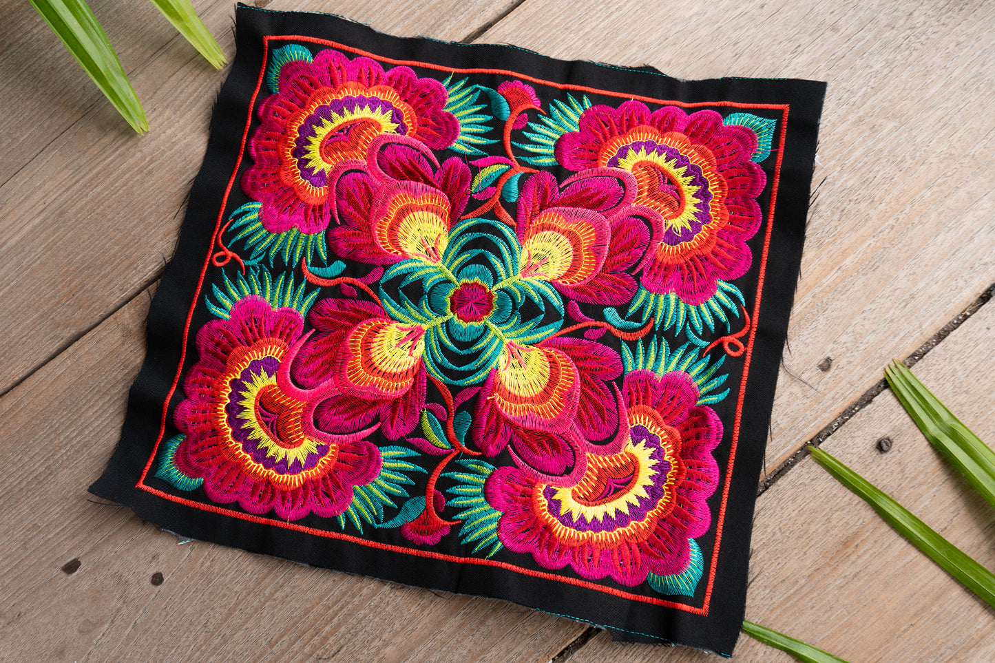 Flower Hmong Embroidered Fabric