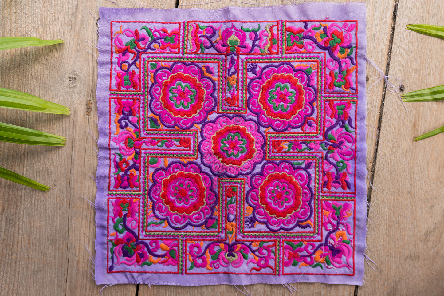 Flower Hmong Embroidered Fabric