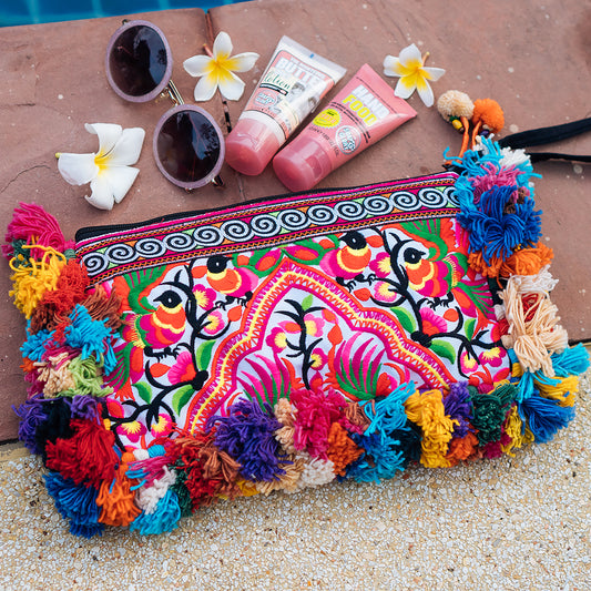 Colorful Tassels Clutch Bag