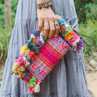 Colorful Tassels Clutch Bag