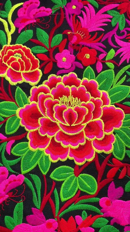 Garden Hmong Embroidered Fabric