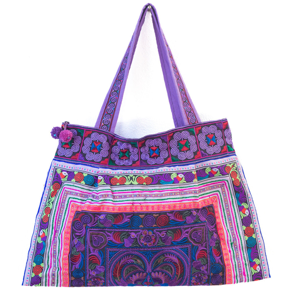 Hmong Embroidered Tote Bag Large Size